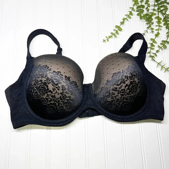 Soma Black & Beige Stunning Support Full Coverage Bra Women's Plus Size 40DD - Picture 1 of 5